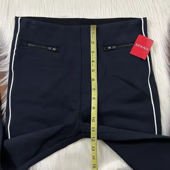 Spanx Size Medium Navy Blue The Perfect Ankle‎ Piped Skinny Pants